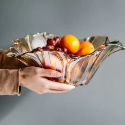 BARES Verre Cristal Corbeille à Fruits, Ménage Table Basse Pot De Bonbons Salon Porte-Fruits Corbeille à Fruits Design Corbeille Coupe à Fruits -Petit rangement Soldes Magasin 44486395 4