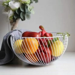 BARES Corbeille à Fruits En Métal, Panier à Fruits En Morden Fil, Corbeille De Fruit, Panier De Stockage Pour Le Pain Snack. -Petit rangement Soldes Magasin 44486408 4