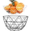 BARES 2 Pcs Corbeille à Fruits Filaire Corbeille à Fruits Stockage En Fer Forgé Panier Fruit En Fer Forgé Corbeille à Fruits Métal Creux Corbeille Simple Panier Fruit Bol à Fruits En Fer Pour Maison Salon