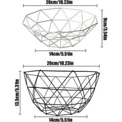 BARES 2 Pcs Corbeille à Fruits Filaire Corbeille à Fruits Stockage En Fer Forgé Panier Fruit En Fer Forgé Corbeille à Fruits Métal Creux Corbeille Simple Panier Fruit Bol à Fruits En Fer Pour Maison Salon -Petit rangement Soldes Magasin 44486409 4