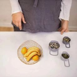 BARES Bol De Fruits, 1 Piece Corbeille De Fruits, La Conception En Fil Métallique Avec Un Comptoir Décoratif De Style Moderne Garde Les Fruits Et Les Légumes Frais (Or, 22 * 7 Cm) -Petit rangement Soldes Magasin 44486414 5