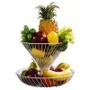 BARES Présentoir à Fruits 2 étages En Métal - Corbeille à Fruits - Corbeille à Fruits - Plateau Décoratif - Pour Plus De Place Sur Le Plan De Travail De La Cuisine - Blanc -Petit rangement Soldes Magasin 44486417 1