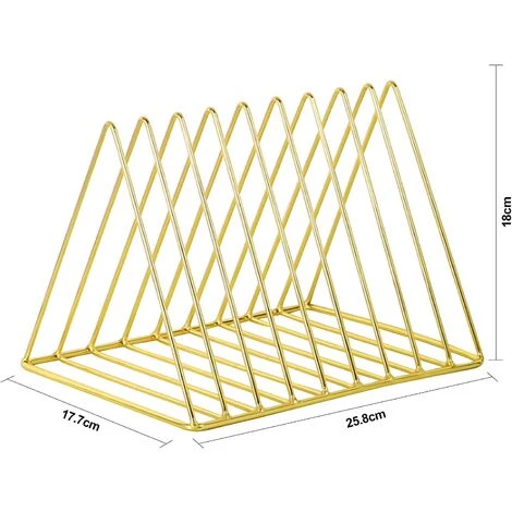 BARES Porte Magazine Metal, 9 Fentes Porte Revue Or, Bibliothèque Triangle, Étagère Rangement à Livres, Porte-Journaux, Support Magazine Design Pour Bureau, Salon, Maison, 26cm 4 BARES Porte Magazine Metal, 9 Fentes Porte Revue Or, Bibliothèque Triangle, Étagère Rangement à Livres, Porte-Journaux, Support Magazine Design Pour Bureau, Salon, Maison, 26cm – Image 2
