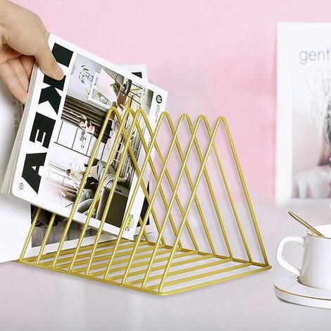 BARES Porte Magazine Metal, 9 Fentes Porte Revue Or, Bibliothèque Triangle, Étagère Rangement à Livres, Porte-Journaux, Support Magazine Design Pour Bureau, Salon, Maison, 26cm 6 BARES Porte Magazine Metal, 9 Fentes Porte Revue Or, Bibliothèque Triangle, Étagère Rangement à Livres, Porte-Journaux, Support Magazine Design Pour Bureau, Salon, Maison, 26cm – Image 4