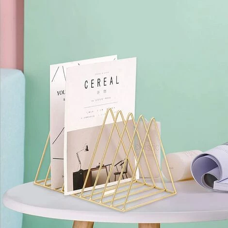 BARES Porte Magazine Metal, 9 Fentes Porte Revue Or, Bibliothèque Triangle, Étagère Rangement à Livres, Porte-Journaux, Support Magazine Design Pour Bureau, Salon, Maison, 26cm 7 BARES Porte Magazine Metal, 9 Fentes Porte Revue Or, Bibliothèque Triangle, Étagère Rangement à Livres, Porte-Journaux, Support Magazine Design Pour Bureau, Salon, Maison, 26cm – Image 5