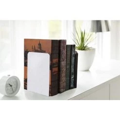 BRIDAY Serre-livres Décoratifs Blancs Robustes De 4 Pièces, Support De Serre-livres En Métal Pour Support De Butée De Diviseur D'étagères 10 BRIDAY Serre-livres Décoratifs Blancs Robustes De 4 Pièces, Support De Serre-livres En Métal Pour Support De Butée De Diviseur D'étagères -Petit rangement Soldes Magasin 44497342 4