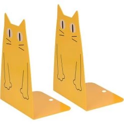 BRIDAY Serre-livres En Métal Pour Chat, Une Paire De Serre-livres De Style De Mode Pour Chat Robuste Et Mignon Pour étagère De Bibliothèque Scolaire