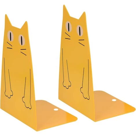BRIDAY Serre-livres En Métal Pour Chat, Une Paire De Serre-livres De Style De Mode Pour Chat Robuste Et Mignon Pour étagère De Bibliothèque Scolaire 3 BRIDAY Serre-livres En Métal Pour Chat, Une Paire De Serre-livres De Style De Mode Pour Chat Robuste Et Mignon Pour étagère De Bibliothèque Scolaire