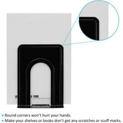 BRIDAY Serre-livres En Métal Robuste Pour étagères, Serre-livres De Base Antidérapants Pour Diviseurs De Livres De Bureau 3 Paires/6 Pièces, Noir -Petit rangement Soldes Magasin 44497877 5