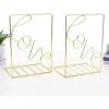 BRIDAY Serre-livres De Style Minimaliste Créatif Support De Livres Réglable En Métal Support De Livre De Bureau Serre-livres-Amour, Or -Petit rangement Soldes Magasin 44497878 1