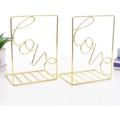 BRIDAY Serre-livres De Style Minimaliste Créatif Support De Livres Réglable En Métal Support De Livre De Bureau Serre-livres-Amour, Or 3 BRIDAY Serre-livres De Style Minimaliste Créatif Support De Livres Réglable En Métal Support De Livre De Bureau Serre-livres-Amour, Or