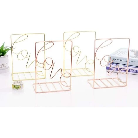 BRIDAY Serre-livres De Style Minimaliste Créatif Support De Livres Réglable En Métal Support De Livre De Bureau Serre-livres-Amour, Or 5 BRIDAY Serre-livres De Style Minimaliste Créatif Support De Livres Réglable En Métal Support De Livre De Bureau Serre-livres-Amour, Or – Image 3