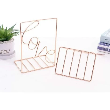 BRIDAY Serre-livres De Style Minimaliste Créatif Support De Livres Réglable En Métal Support De Livre De Bureau Serre-livres-Amour, Or 7 BRIDAY Serre-livres De Style Minimaliste Créatif Support De Livres Réglable En Métal Support De Livre De Bureau Serre-livres-Amour, Or – Image 5