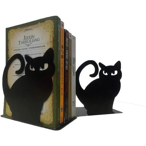BRIDAY 1 Paio Di Fermalibri Con Gatto Persiano Vivido E Adorabile Per Mensole Statua Di Gatto Fermalibri In Metallo Decorativo Animale (nero) 4 BRIDAY 1 Paio Di Fermalibri Con Gatto Persiano Vivido E Adorabile Per Mensole Statua Di Gatto Fermalibri In Metallo Decorativo Animale (nero) – Image 2