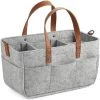 ELLE Organisateur De Couches Pour Bébé Support Portable Bac De Rangement De Crèche Portable Panier De Douche Panier De Rangement De Voiture Pour Lingettes Jouets Sac à Main Gris Claire