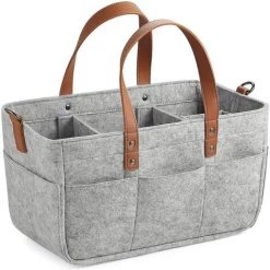 ELLE Organisateur De Couches Pour Bébé Support Portable Bac De Rangement De Crèche Portable Panier De Douche Panier De Rangement De Voiture Pour Lingettes Jouets Sac à Main Gris Claire -Petit rangement Soldes Magasin 44501328 4
