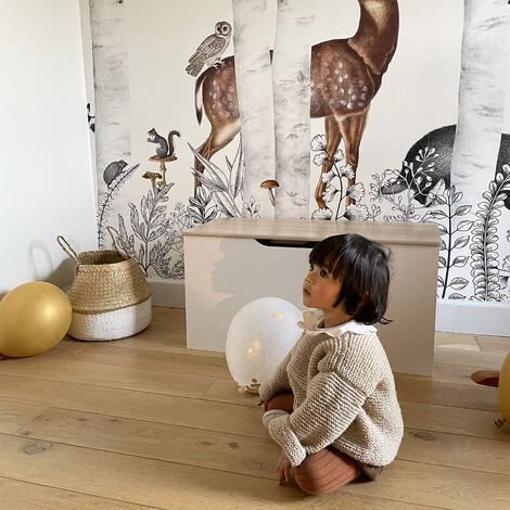 ALICE'S HOME Coffre à Jouet - Tobias - 80x40 Cm, Couvercle Rabattable, Poignées Latérales - Blanc 2 ALICE'S HOME Coffre à Jouet - Tobias - 80x40 Cm, Couvercle Rabattable, Poignées Latérales - Blanc