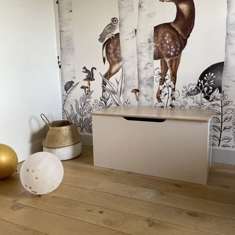 ALICE'S HOME Coffre à Jouet - Tobias - 80x40 Cm, Couvercle Rabattable, Poignées Latérales - Blanc 4 ALICE'S HOME Coffre à Jouet - Tobias - 80x40 Cm, Couvercle Rabattable, Poignées Latérales - Blanc – Image 3