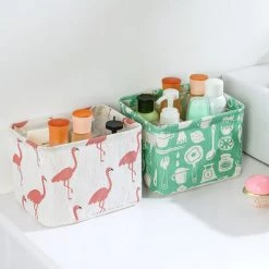 Paniers De Rangement,Starlight Petite Boîte De Rangement Pliable Pratique Tiroir En Tissu Lin Panier Stockage De Bureau, Corbeilles De Rangement En Tissu Pourétagères/Bureau/Jouets/Llivres/Maquillage Lot De 4 -Petit rangement Soldes Magasin 44809983 4