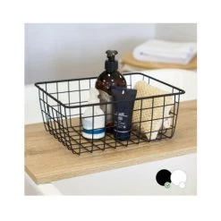 WADIGA Panier De Rangement Métal Noir - 28x21.5x11.5cm - Noir -Petit rangement Soldes Magasin 44913052 3