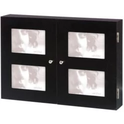 LOLA HOME Couvrir Comptoir En Bois Avec 2 Portes Noires 46x8x32 Cm