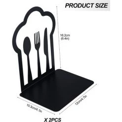 ELLE 1 Paire De Serre-livres Décoratifs En Métal Pour Livres De Cuisine, Fourchette, Couteau, Cuillère, Livre De Cuisine, Support De Livre De Cuisine, Cadeau De Pendaison De Crémaillère 8 ELLE 1 Paire De Serre-livres Décoratifs En Métal Pour Livres De Cuisine, Fourchette, Couteau, Cuillère, Livre De Cuisine, Support De Livre De Cuisine, Cadeau De Pendaison De Crémaillère -Petit rangement Soldes Magasin 45057642 2
