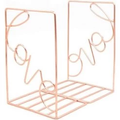 ELLE Serre-Livres Robustes,2 Pièce Serre-Livres Résistants Pour étagères Organisateur De Livres Pour Enfants école Bibliothèque Bureau étude Maison Bureau Décoration Cadeau,Or/Or Rose