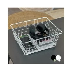 WADIGA Panier De Rangement Métal Noir - 35.5x29x15cm - Noir -Petit rangement Soldes Magasin 45293317 2
