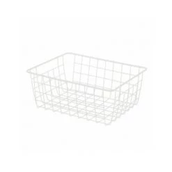 WADIGA Panier De Rangement Métal Blanc - 35.5x29x15cm - Blanc
