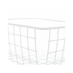 WADIGA Panier De Rangement Métal Blanc - 35.5x29x15cm - Blanc -Petit rangement Soldes Magasin 45293319 3