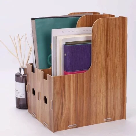 TINOR Porte-Revues En Bois Organiseur De Bureau Étagère à Livres Support Magazine Papier Document Livres Fichiers Journaux Stockage Boîte De Rangement 2 Compartiments Module De Classement 6 TINOR Porte-Revues En Bois Organiseur De Bureau Étagère à Livres Support Magazine Papier Document Livres Fichiers Journaux Stockage Boîte De Rangement 2 Compartiments Module De Classement – Image 4