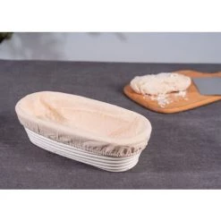 SUN FLOWERIT Ovale, Corbeille à Pain Ovale, Panier De Fermentation De Pain, Outil De Fermentation De Pâte Ovale Avec Housse En Tissu Ovale 25*15*8cm -Petit rangement Soldes Magasin 45575163 3