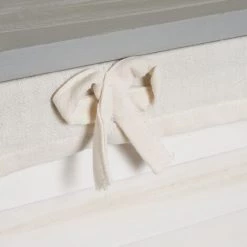 LOLA HOME Set De 2 Paniers Et 3 Paniers En Paulownia Et Tissu Blanc Et Gris à Lattes -Petit rangement Soldes Magasin 45790101 3