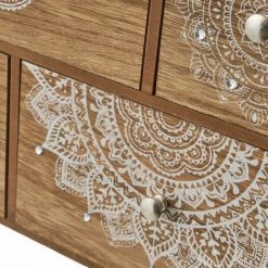 LOLAHOME Boîte De Rangement En Bois MDF Mandala Marron Et Blanc 30x10x22 Cm 9 LOLAHOME Boîte De Rangement En Bois MDF Mandala Marron Et Blanc 30x10x22 Cm -Petit rangement Soldes Magasin 45790118 4
