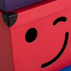 LOLA HOME Lot De 10 Boites Carton Et Papier Smile Multicolore -Petit rangement Soldes Magasin 45790133 5