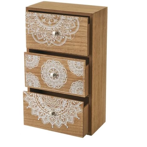 LOLAHOME Boîte Organisatrice En Bois MDF Mandala Marron Et Blanc 19x10x33 Cm 4 LOLAHOME Boîte Organisatrice En Bois MDF Mandala Marron Et Blanc 19x10x33 Cm – Image 2