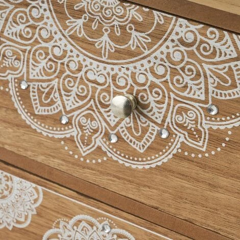 LOLAHOME Boîte Organisatrice En Bois MDF Mandala Marron Et Blanc 19x10x33 Cm 5 LOLAHOME Boîte Organisatrice En Bois MDF Mandala Marron Et Blanc 19x10x33 Cm – Image 3