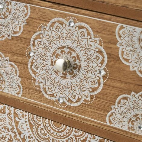 LOLAHOME Boîte Organisatrice En Bois MDF Mandala Marron Et Blanc 19x10x33 Cm 6 LOLAHOME Boîte Organisatrice En Bois MDF Mandala Marron Et Blanc 19x10x33 Cm – Image 4