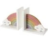 LOLAHOME Lot De 2 Serre-livres En Bois MDF Arc-en-ciel Blancs -Petit rangement Soldes Magasin 45803264 1