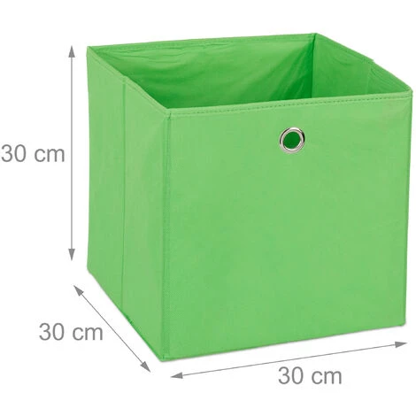 RELAXDAYS 2x Boîtes De Rangement, Carrées; En Tissu, Cubique, 30x30x30 Cm, Vert 7 RELAXDAYS 2x Boîtes De Rangement, Carrées; En Tissu, Cubique, 30x30x30 Cm, Vert – Image 5