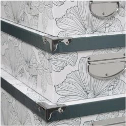 FI-VE Five - Lot De 6 Boîtes De Rangement Avec Poignées Et Coins En Métal Déco Noir & Blanc - Noir & Blanc 5 FI-VE Five - Lot De 6 Boîtes De Rangement Avec Poignées Et Coins En Métal Déco Noir & Blanc - Noir & Blanc -Petit rangement Soldes Magasin 46004890 2