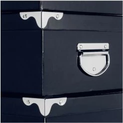 Five - Lot De 6 Boîtes De Rangement Avec Poignées Et Coins En Métal Coloris Bleu - Bleu Marine -Petit rangement Soldes Magasin 46004908 2