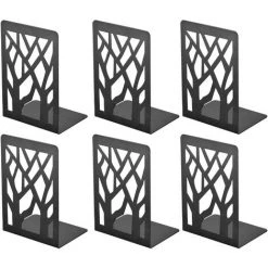 SUPERMARKET Serre Livre, Cale Livre En Métal, Serre Livres Noir, Serre-Livres, Innovant Presse Livre(3 Paire)- Bloc Livre Pour Enfants, Bureaux, Écoles, Salons, Librairie Et Bibliothèque，Superma