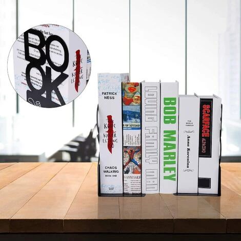 SUPERMARKET Serre-livres En Métal"BOOK" Alphabet En Forme Antidérapante Presse-livres Organisateur De Livres Pour Bureau, Espace De Travail, Décoration De Maison, Cadeau, 1 Paire (Noir, Hauteur 205mm),Superma 5 SUPERMARKET Serre-livres En Métal"BOOK" Alphabet En Forme Antidérapante Presse-livres Organisateur De Livres Pour Bureau, Espace De Travail, Décoration De Maison, Cadeau, 1 Paire (Noir, Hauteur 205mm),Superma – Image 3