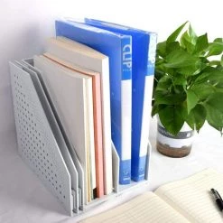 SUPERMARKET Porte-revues Pliable à 4 Compartiments, Réglable Et Robuste - Gris Clair，Superma -Petit rangement Soldes Magasin 46011093 4