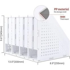 SUPERMARKET Porte-revues Pliable à 4 Compartiments, Réglable Et Robuste - Gris Clair，Superma -Petit rangement Soldes Magasin 46011093 5