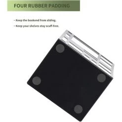 SUPERMARKET Serre Livres En Métal Presse Cale Bloque Livre Design, Signet Inclus, Bookends Robustes Pour étagère, Bibliothèque, Bureau, Écoles, Librairie, Lot De 4 Noir(2 Paires)，Superma -Petit rangement Soldes Magasin 46011125 4