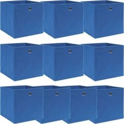 Topdeal Boîtes De Rangement 10 Pcs Bleu 32x32x32 Cm Tissu FF288339_FR