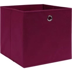 Topdeal Boîtes De Rangement 4 Pcs Rouge Foncé 32x32x32 Cm Tissu FF288341_FR -Petit rangement Soldes Magasin 46223598 3
