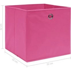 Topdeal Boîtes De Rangement 4 Pcs Rose 32x32x32 Cm Tissu FF288345_FR -Petit rangement Soldes Magasin 46223602 5